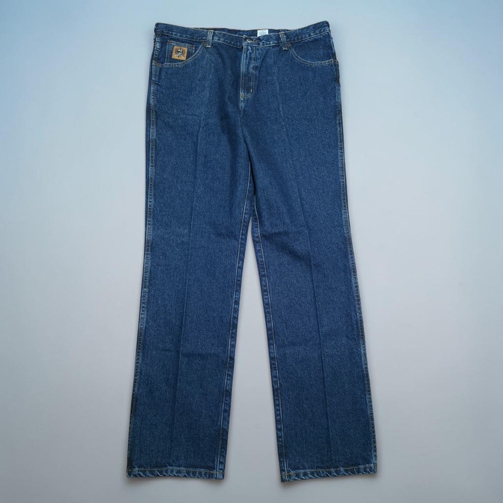 Cinch Bootcut Work Jeans Mens Size 38 x 34 Blue Denim Distressed 100% Cotton